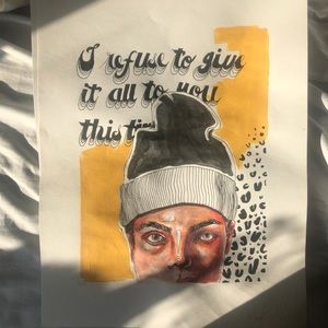 Original Art- 70s leopard print and portrait